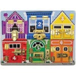 Melissa & Doug Holz Lernspielzeug Motorikbrett zum Verriegeln | Motorik Spielzeug für die Vorschule | Activity Board Kinder