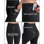 OUGES Damen Sport Leggings High Waist Leggins Yogahose Blickdichte Sporthose mit Taschen – Bild 5