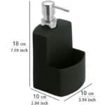 WENKO Spülmittelspender Festival, Seifenspender für die Küche, hochwertige Keramik mit Soft-Touch Oberfläche, mit extra Fach für den Spülschwamm, Fassungsvermögen 380 ml – Bild 3