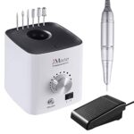 JCMASTER® Profi Nagelfräser Set - Deutsche Marke - Gelnägel & Acrylnägel 30.000 U/Min Inkl 6 Aufsätze Stufenlose Regulierung Elektrische Nagelfeile Maniküre Pediküre Fräser ●Inkl Ebook● EasyPro+