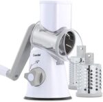 Käsereibe, Reibe für Gemüse mit 3 Trommelblättern, Trommelreibe Schnelleres und Einfaches Schneiden, Gemüseschneider Ideal für Käse, Gurken, Karotten, Nüsse usw.