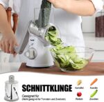 Käsereibe, Reibe für Gemüse mit 3 Trommelblättern, Trommelreibe Schnelleres und Einfaches Schneiden, Gemüseschneider Ideal für Käse, Gurken, Karotten, Nüsse usw. – Bild 3