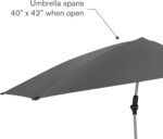 Sport-Brella Versa-Brella 42" Sonnenschirm mit Klemme – 360° schwenkbar, UPF 50+, Grau