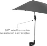 Sport-Brella Versa-Brella 42" Sonnenschirm mit Klemme – 360° schwenkbar, UPF 50+, Grau