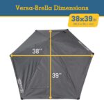 Sport-Brella Versa-Brella 42" Sonnenschirm mit Klemme – 360° schwenkbar, UPF 50+, Grau