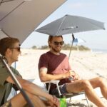 Sport-Brella Versa-Brella 42" Sonnenschirm mit Klemme – 360° schwenkbar, UPF 50+, Grau