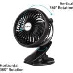 SkyGenius Mini-Tischventilator mit Clip, batteriebetrieben – Bild 3
