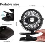 SkyGenius Mini-Tischventilator mit Clip, batteriebetrieben – Bild 5