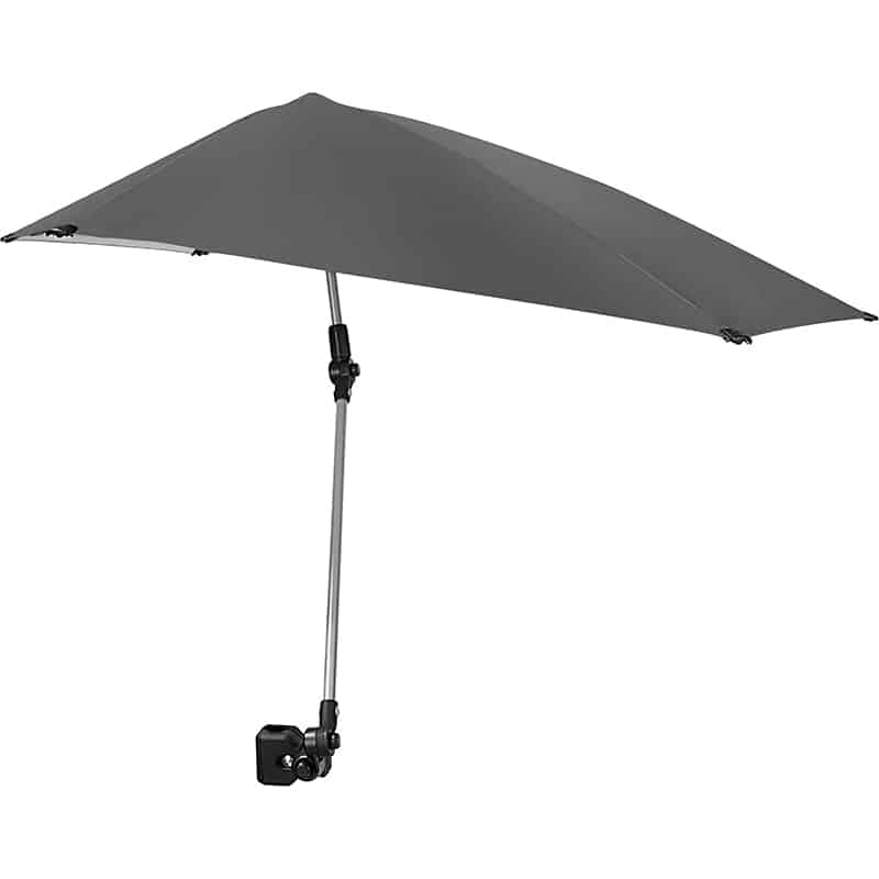 Sport-Brella Versa-Brella 42" Sonnenschirm mit Klemme – 360° schwenkbar, UPF 50+, Grau