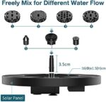 AISITIN Solar Springbrunnen für Aussen 2023 Verbesserter, Solarbrunnen für Draussen mit 6 Sprüh Effekten, Solar Teichpumpe Solar Schwimmender Fontäne Pumpe für Garten, Teich, VogelBad, Wasserspiel – Bild 3