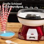 Gadgy Zuckerwattemaschine - Retro Cotton Candy Machine - Zuckerwatte Maschine mit Stäbchen und Messlöffel - Höhe 22 cm Rot Weiss - 500 Watt Zuckerwattenmaschiene für zuhause – Bild 2