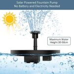AISITIN Solar Springbrunnen für Aussen 2023 Verbesserter, Solarbrunnen für Draussen mit 6 Sprüh Effekten, Solar Teichpumpe Solar Schwimmender Fontäne Pumpe für Garten, Teich, VogelBad, Wasserspiel – Bild 2