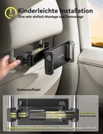 TRYONE Tablet Halterung Auto, Tablet Halter Kopfstütze - Ausziehbare KFZ-Kopfstützenhalterung für iPad iPhone Serie/Samsung Galaxy Tabs/Kindle Fire HD/Switch usw. 4,4-11 Zoll Geräte – Bild 4