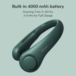 JISULIFE Tragbarer Hals-Ventilator, Hands Free Bladeless Fan, 4000 mAh Batteriebetriebener Tragbarer Persönlicher Ventilator, USB-Betriebener Schreibtisch-Ventilator, 3 Geschwindigkeiten – Bild 5