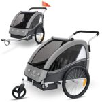 KESSER® Kinderanhänger Fahrradanhänger Sport-RX 2 in 1 Joggerfunktion Kinderfahrradanhänger + 5-Punkt Sicherheitsgurt 360Ḟ-Vorderrad Jogger Buggy Fahrrad Anhänger 1 bis 2 Kinder max. 40kg
