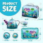 JOYIN Meerjungfrau Wackelkäfer Teeservice Tin Teekanne Set für Kinder Tee Party Küche Teekanne Set Spielzeug Kinder geburtstagsgeschenk 3-8 Jahre – Bild 7