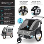 KESSER® Kinderanhänger Fahrradanhänger Sport-RX 2 in 1 Joggerfunktion Kinderfahrradanhänger + 5-Punkt Sicherheitsgurt 360Ḟ-Vorderrad Jogger Buggy Fahrrad Anhänger 1 bis 2 Kinder max. 40kg – Bild 2