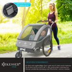 KESSER® Kinderanhänger Fahrradanhänger Sport-RX 2 in 1 Joggerfunktion Kinderfahrradanhänger + 5-Punkt Sicherheitsgurt 360Ḟ-Vorderrad Jogger Buggy Fahrrad Anhänger 1 bis 2 Kinder max. 40kg – Bild 6
