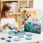 JOYIN Meerjungfrau Wackelkäfer Teeservice Tin Teekanne Set für Kinder Tee Party Küche Teekanne Set Spielzeug Kinder geburtstagsgeschenk 3-8 Jahre – Bild 9