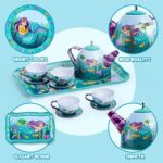 JOYIN Meerjungfrau Wackelkäfer Teeservice Tin Teekanne Set für Kinder Tee Party Küche Teekanne Set Spielzeug Kinder geburtstagsgeschenk 3-8 Jahre – Bild 4