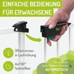 BOMI Babygitter Tür 63-121| 90° Stop | Schliesst automatisch | Hundeschutzgitter und Treppenschutzgitter Hund | Steigenschutzgitter für Geländer und Treppe – Bild 6