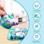 JOYIN Meerjungfrau Wackelkäfer Teeservice Tin Teekanne Set für Kinder Tee Party Küche Teekanne Set Spielzeug Kinder geburtstagsgeschenk 3-8 Jahre – Bild 3