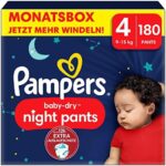 Pampers Night Windeln Pants, MONATSBOX, Windelhöschen bieten zusätzlichen Schutz für die ganze Nacht
