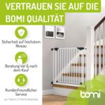 BOMI Babygitter Tür 63-121| 90° Stop | Schliesst automatisch | Hundeschutzgitter und Treppenschutzgitter Hund | Steigenschutzgitter für Geländer und Treppe – Bild 7