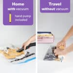 BRAMBLE Premium Vakuumbeutel mit Pumpe - Platzsparend für Kleidung, Bettdecken & Reisen - Wiederverwendbar