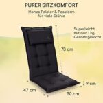 Homeoutfit24 Sylt Gartenstuhlauflagen Hochlehner,Made in Europe, Gartenstühle Sitzauflagen, Gartenstuhlauflagen, Sitzkissen, Polsterauflagen UV-Beständig, Sitzkissen, Hochlehner Auflagen – Bild 5