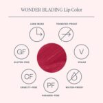 Wonderskin Wonder Blading, langanhaltender roter Lippenfarbstoff, wasserfester Lippenfarbstoff, übertragungssicherer natürlicher Lippenfarbstoff (Divine Masque) – Bild 4