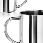com-four® 2x Edelstahl Thermobecher - 300 ml je Becher - Isolierbecher doppelwandig - Kaffeetasse bruchsicher - Thermo-Trinkbecher - Camping Becher - Tasse - BPA-frei – Bild 8