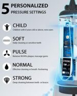 MySmile Leistungsstarke kabellose Munddusche, tragbare Munddusche mit 5 Modi OLED-Display, 8 austauschbaren Düsenspitzen und 350 ml abnehmbarem Wassertank für den Heimgebrauch – Bild 2