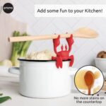 OTOTO Kochlöffelhalter - Kochlöffel Silikon Ablage für den Herd - BPA-Frei, Hitzebeständiger Grill & Küchenhelfer - Küchenutensilien Halter & Roter Löffelhalter mit Anti-Rutsch Design – Bild 4