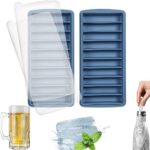 LessMo Silikon-Eiswürfelform, Eiswürfelform mit Deckel, LFGB Zertifiziert und BPA-Frei, Leicht zu Entnehmen, Verwendbar für Frozen Drinks, Whiskey und Cocktails, 10 Fächer