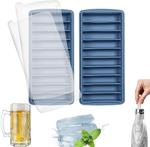 41OHAo9xQNS._AC_.jpg LessMo Silikon-Eiswürfelform, Eiswürfelform mit Deckel, LFGB Zertifiziert und BPA-Frei, Leicht zu Entnehmen, Verwendbar für Frozen Drinks, Whiskey und Cocktails, 10 Fächer – Bild 1