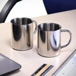 com-four® 2x Edelstahl Thermobecher - 300 ml je Becher - Isolierbecher doppelwandig - Kaffeetasse bruchsicher - Thermo-Trinkbecher - Camping Becher - Tasse - BPA-frei – Bild 3