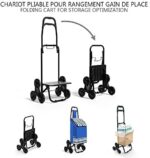 VOUNOT Einkaufstrolley Treppensteiger mit 3 Räder, Trolly Einkaufswagen Klappbar, Wasserdichter – Bild 6