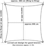 WOLTU Sonnensegel wasserabweisend Sonnenschutz Polyester Windschutz mit UV Schutz für Garten Terrasse Camping – Bild 3