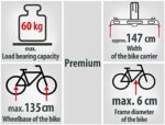 LAS Fahrradträger, E-Bike geeignet, komplett vormontiert, Diebstahlschutz, für 2 Fahrräder, für Anhängerkupplung – Bild 6