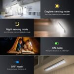 Schrankbeleuchtung LED 2-3 Stück Lampen Ohne Bohren mit Bewegungsmelder Innen, Unterbauleuchte Batteriebetrieben, Nachtlicht Vitrinenbeleuchtung mit Akku für Kleiderschrank, Küche, TreppeKofferraum, RV – Bild 2