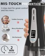 MySmile Leistungsstarke kabellose Munddusche, tragbare Munddusche mit 5 Modi OLED-Display, 8 austauschbaren Düsenspitzen und 350 ml abnehmbarem Wassertank für den Heimgebrauch – Bild 4