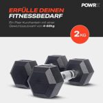 POWRX Hexagon Kurzhanteln gummiert | Hantel-Set – Bild 3