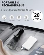 MySmile Leistungsstarke kabellose Munddusche, tragbare Munddusche mit 5 Modi OLED-Display, 8 austauschbaren Düsenspitzen und 350 ml abnehmbarem Wassertank für den Heimgebrauch – Bild 6