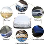kayme 6 Schichten Autoabdeckung Wasserdicht Atmungsaktiv, Vollgarage Autoplane für Regen Sonne Staub Schutz – Bild 3