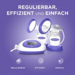 Lansinoh 2in1 Elektrische Milchpumpe - beleuchtetes LCD-Display - ein- oder beitseitiges Abpumpen - individuell einstellbar - mehr Milch in kürzerer Zeit – Bild 2