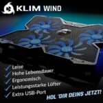 KLIM Wind Laptop Kühler - Mehr als 500 000 verkaufte Einheiten - NEU 2023 - Leistungsstark - Schneller Kühlvorgang - 4 Lüfter PC Notebook PS4 Belüfteter Laptop Ständer – Bild 2