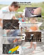 Grillbürste, TNTOR Grill Reinigungsbürste mit Extra Langer Edelstahl Borsten, Edelstahl Spatel und PP Wärmedämmung Griff, für Gasgrill, Holzkohlegrill, Kugelgrill, Elektrogrill und Grillrost – Bild 4