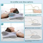 DONAMA Orthopädisches Kissen Ergonomisches Nackenstützkissen aus Memory Foam & Nackenkissen für optimale Unterstützung Kopfkissen für Seiten Rücken &Bauchschläfer – Bild 4