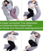 AS AWESLING Ganzkörper-Schwangerschaftskissen 153 cm | U-Form Stillkissen mit abnehmbarem Bezug – Bild 2